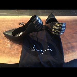 Pencey black & gold leather heels - 8.5 women’s